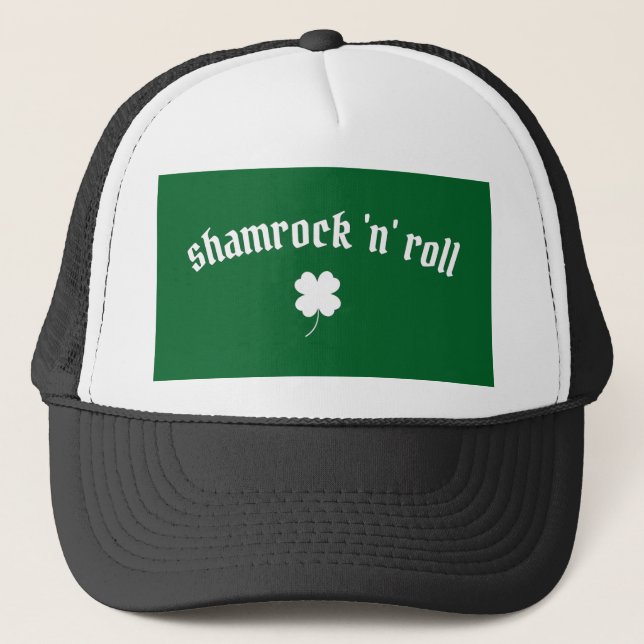 Gorra De Camionero Shamrock and roll Día de San Patricio (Anverso)