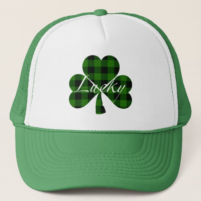 Gorra De Camionero Shamrock de St. Patty | yegua verde (Anverso)