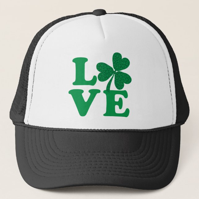 Gorra De Camionero Shamrock LOVE (Anverso)