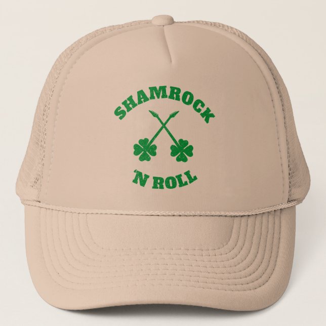 Gorra De Camionero Shamrock 'n Roll Grunge (Anverso)