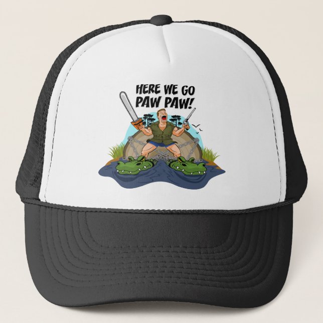 Gorra De Camionero Shelby el hombre del pantano - aquí vamos pata de (Anverso)
