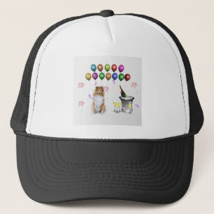 Gorra De Camionero Sheltie Dog Feliz Año Nuevo