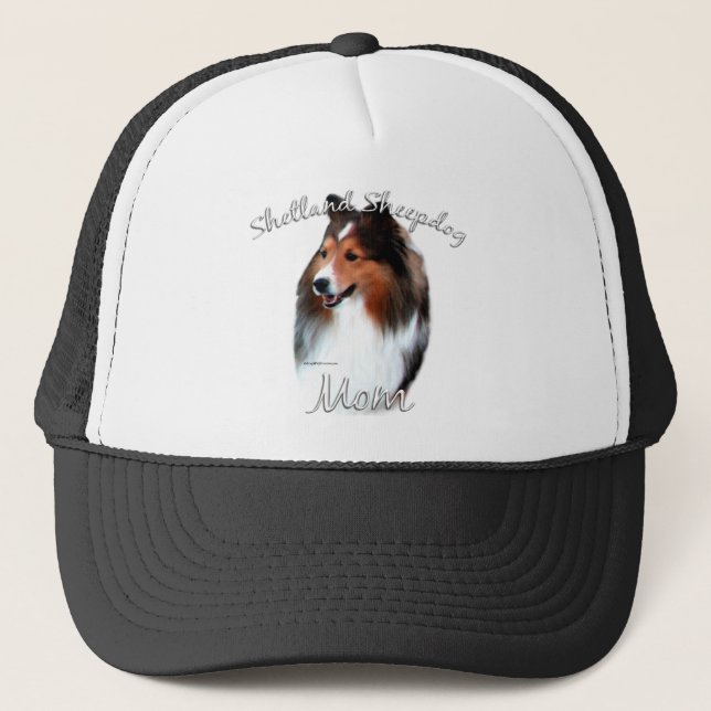 Gorra De Camionero Shetland Sheepdog (sable) Mamá 2 (Anverso)