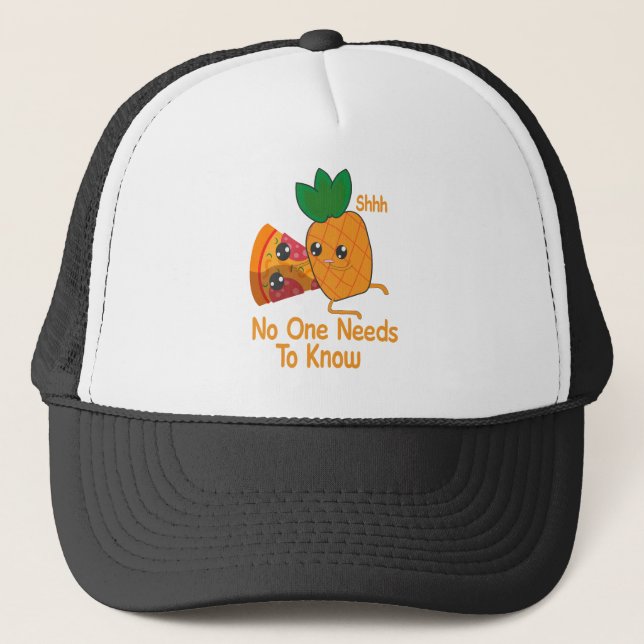 Gorra De Camionero shhh nadie necesita conocer Funny Pineapple Pizza (Anverso)