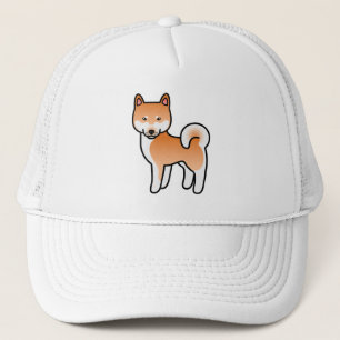 Gorra De Camionero Shiba Inu de dibujos animados rojo