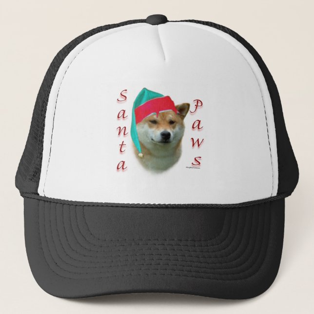 Gorra De Camionero Shiba Inu Santa Paws (Anverso)