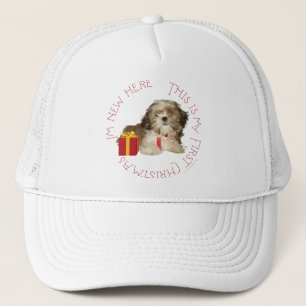 Gorra De Camionero Shih Tzu Puppy Primera Navidad