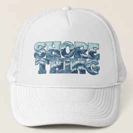 Gorra De Camionero Shore Thing | Retro Blue Ocean Waves Surf Graphic