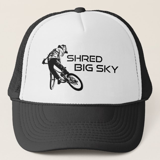Gorra De Camionero Shred Big Sky Montana Mountain Bicicleta (Anverso)