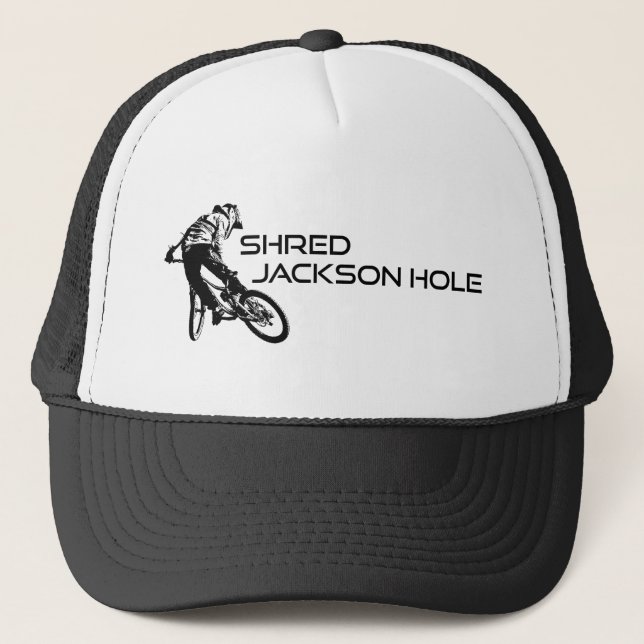 Gorra De Camionero Shred Jackson Hole Wyoming Mountain Bicicleta (Anverso)