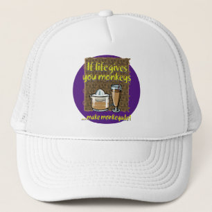 Gorra De Camionero Si la vida te da monos Purple BG