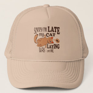 Gorra De Camionero Siento haber llegado tarde cuando mi gato se posó
