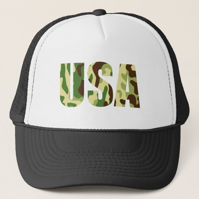 Gorra De Camionero Signo de camuflaje khaki de EE.UU. (Anverso)