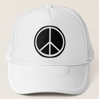 Gorra De Camionero Signo de la paz retro blanco negro clásico