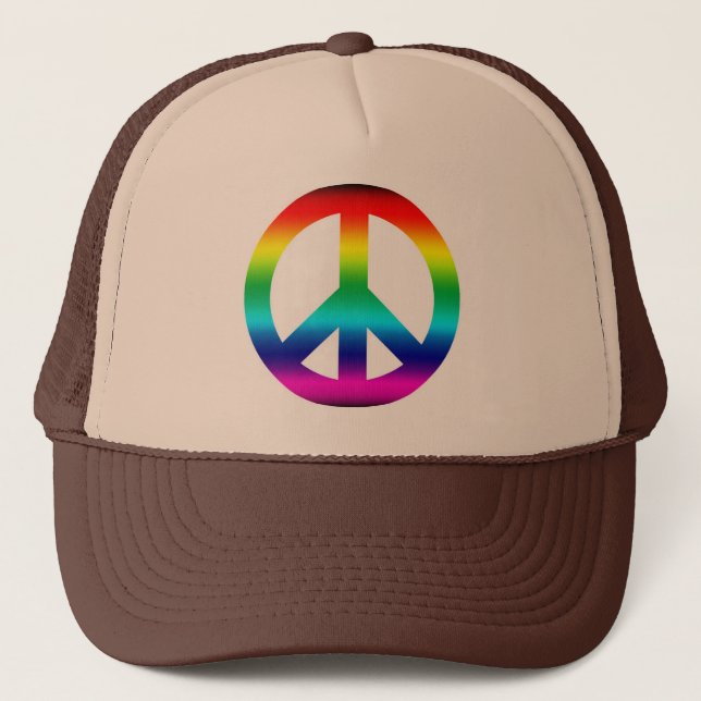 Gorra De Camionero Signo de paz arcoiris (Anverso)