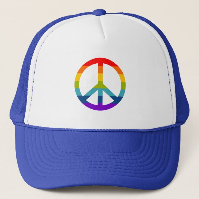 Gorra De Camionero Signo de paz arcoiris (Anverso)