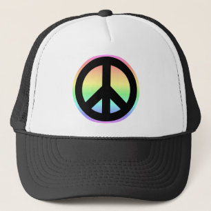 Gorra De Camionero Signo de Paz Arcoíris Pastel