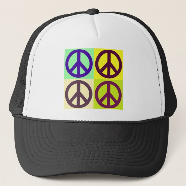 Gorra De Camionero Signo de paz arte pop (Anverso)