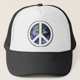 Gorra De Camionero Signo de paz blanca de la Tierra7