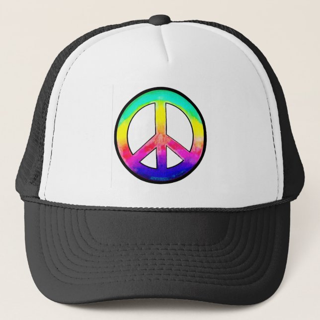 Gorra De Camionero Signo de paz pastel pintado (Anverso)