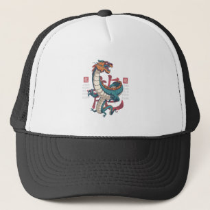 Gorra De Camionero Signo del Zodiaco Oriental Dragón Chino