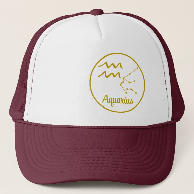 Gorra De Camionero Signo estrella del símbolo Aquarius Zodiac Cumplea (Anverso)