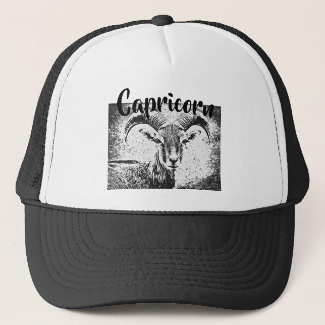 Gorra De Camionero Signo zodiacal símbolo de cabra Capricornio (Anverso)