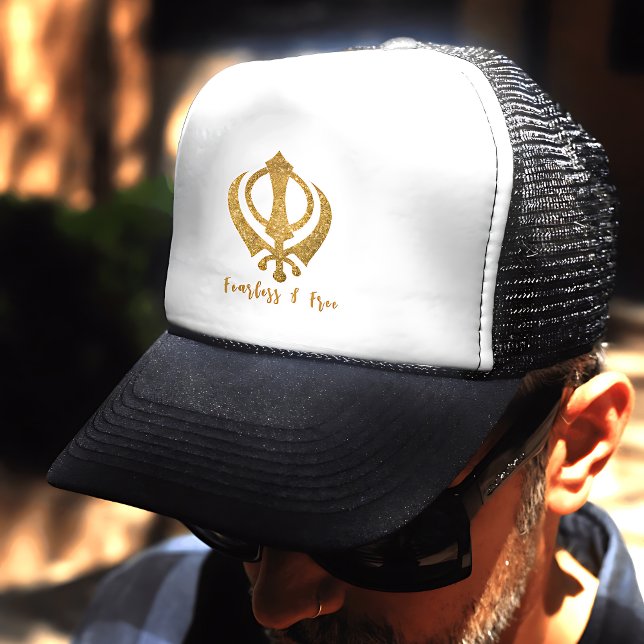 Gorra De Camionero Sikh Khanda "Sin miedo y libre" (Subido por el creador)