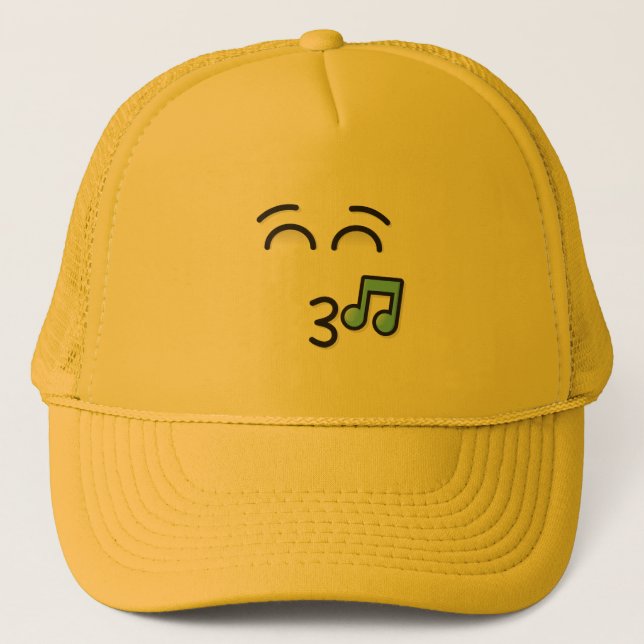 Gorra De Camionero Silbando cara con ojos sonrientes (Anverso)
