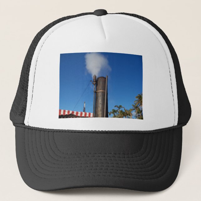 Gorra De Camionero silbato de vapor antiguo con una columna blanca de (Anverso)