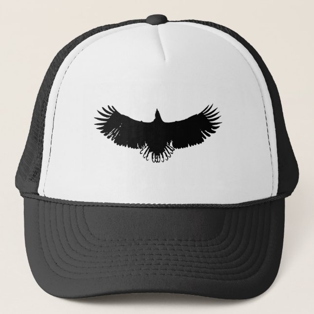 Gorra De Camionero Silhouette de águila blanca y negra (Anverso)