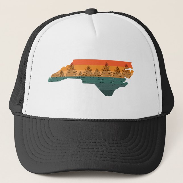 Gorra De Camionero Silhouette de árbol de Carolina del Norte (Anverso)