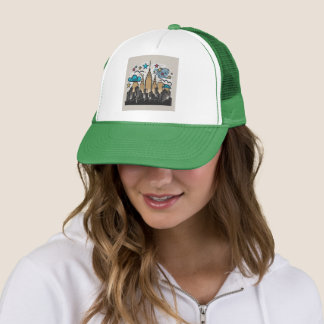 Gorra De Camionero Silhouette de City Skyline: