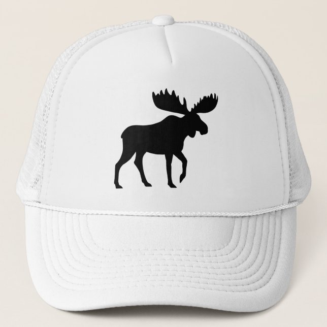 Gorra De Camionero Silhouette Moose Wildlife Wilderness Animal (Anverso)