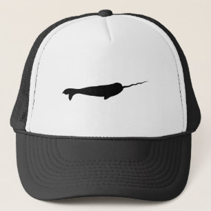 Gorra De Camionero Silueta blanco y negro linda de Narwhal