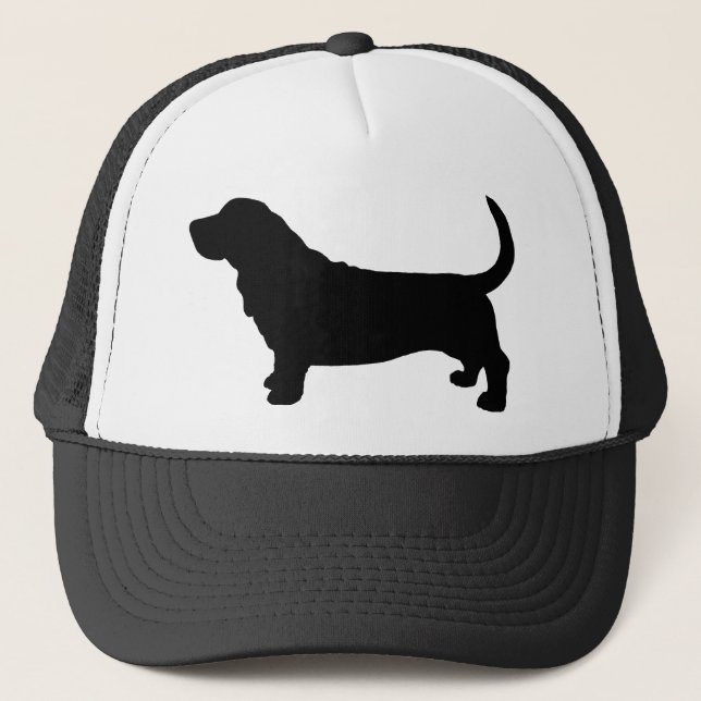 Gorra De Camionero Silueta de Basset Hound (Anverso)