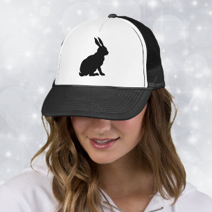 Gorra De Camionero Silueta de conejo negro