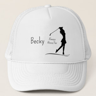 Gorra De Camionero Silueta de golf, mujer, nombre, texto