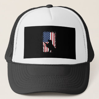 Gorra De Camionero Silueta de la bandera americana del golden
