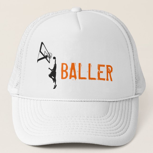 Gorra De Camionero Silueta de la clavada del baloncesto (Anverso)