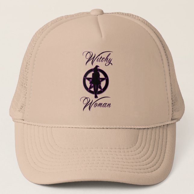 Gorra De Camionero Silueta de mujer picante con pentáculo (Anverso)