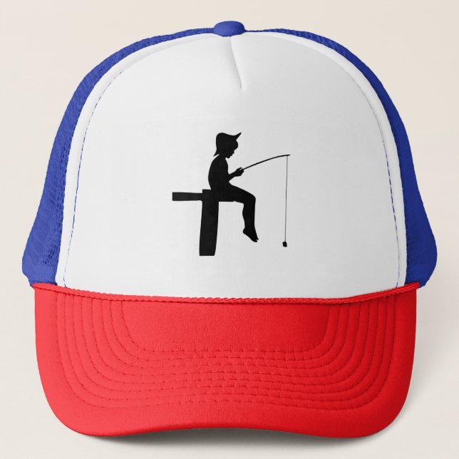 Gorra De Camionero Silueta de niño pescando (Anverso)