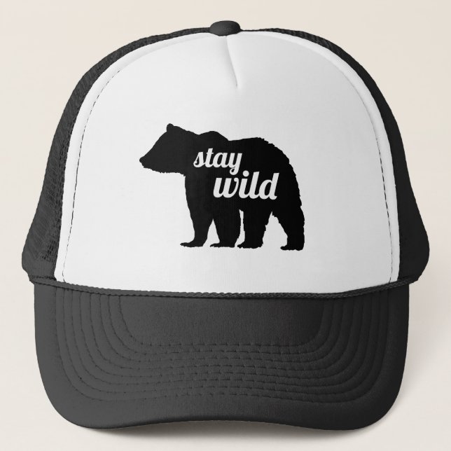 Gorra De Camionero Silueta de oso salvaje (Anverso)