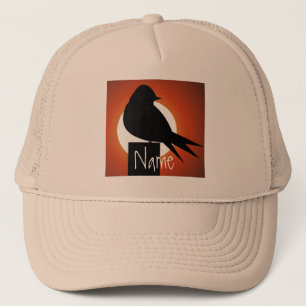 Gorra De Camionero Silueta de pájaro negro Sol Thunder_Cove