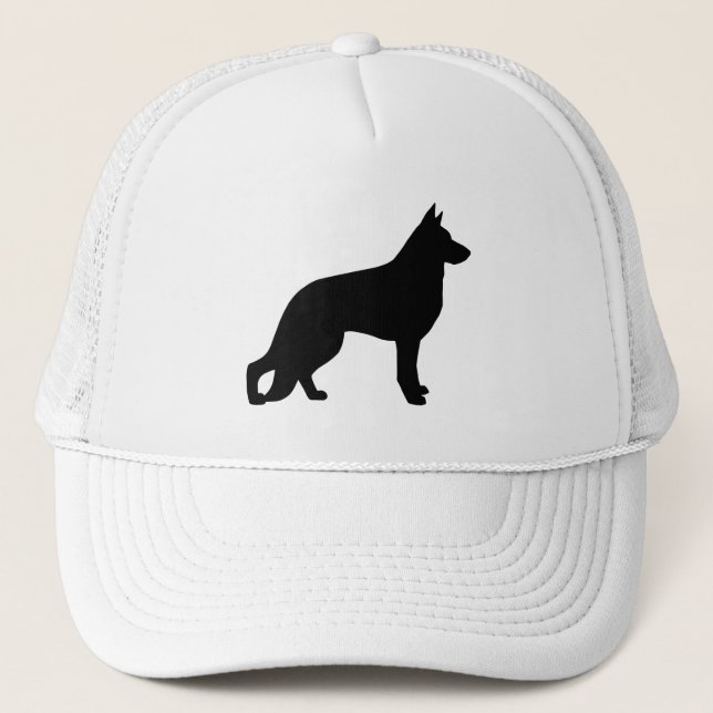 Gorra De Camionero Silueta de perro pastor alemán (Anverso)