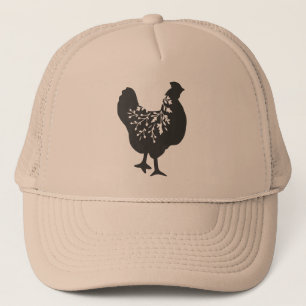 Gorra De Camionero silueta de pollo floral