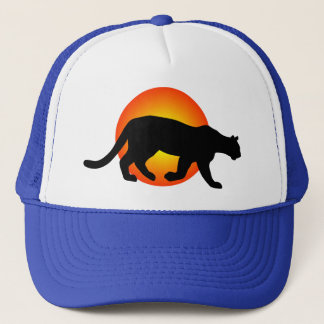 Gorra De Camionero Silueta de Puma León de Montaña Pantera Círculo Ro