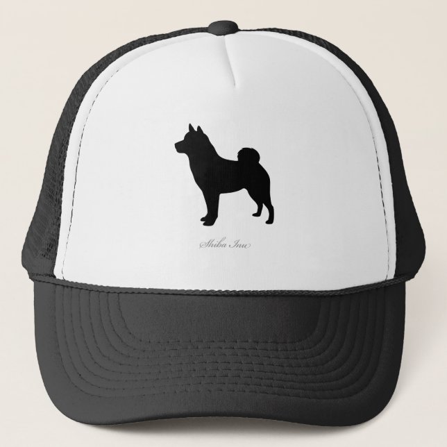 Gorra De Camionero Silueta de Shiba Inu (Anverso)