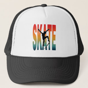 Gorra De Camionero Silueta de Skate Skateboarding