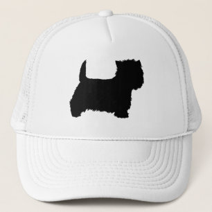 Gorra De Camionero Silueta de Terrier West Highland Blanco